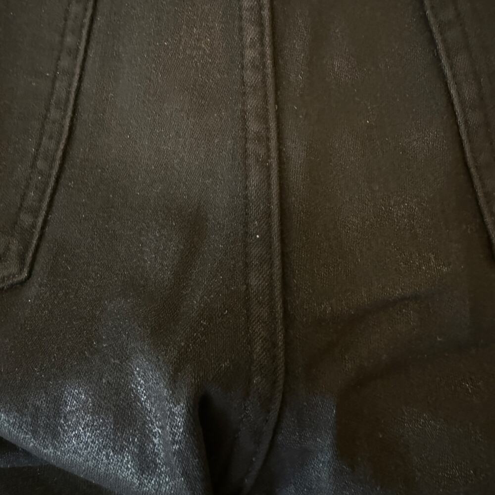 madewell kick out crop jeans in true black wash: coated edition nn472 size 32 - Picture 4 of 7